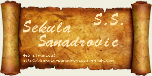 Sekula Sanadrović vizit kartica